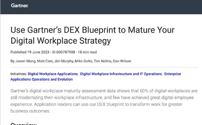 Use Gartner’s DEX Blueprint to Mature Your Digital Workplace Strategy