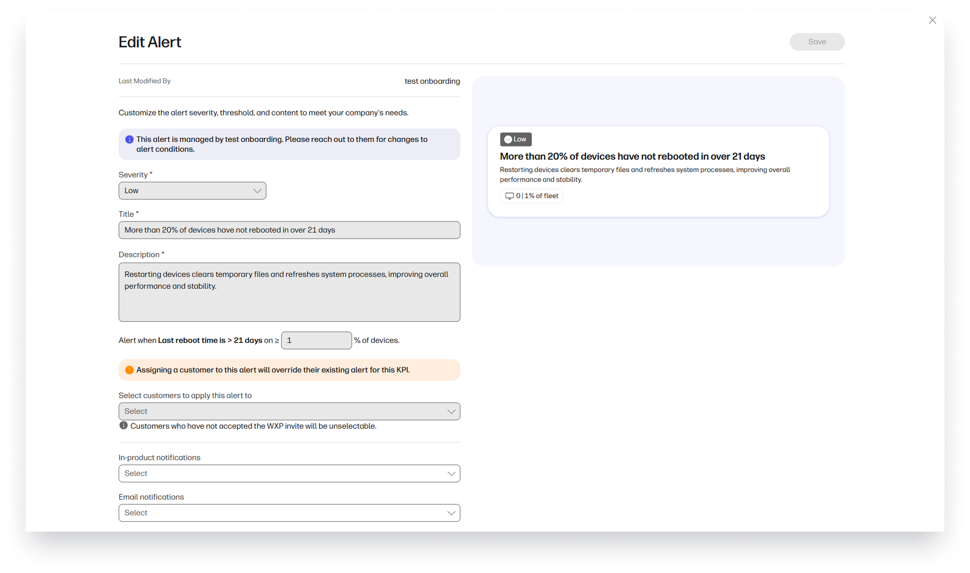 Partner Alerts Management