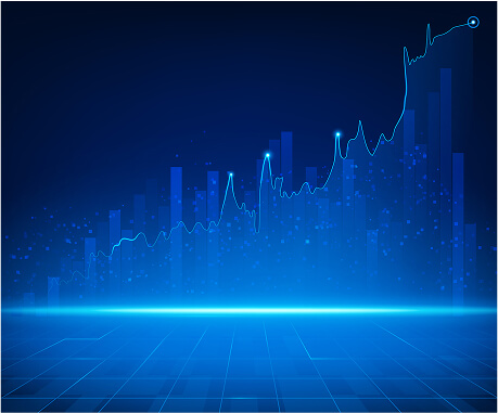 Background image depicting data increase